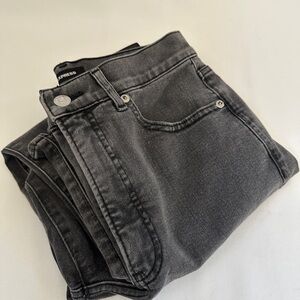 Express Women's Black Mom Jeans